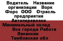 Водитель › Название организации ­ Ворк Форс, ООО › Отрасль предприятия ­ Автоперевозки › Минимальный оклад ­ 42 000 - Все города Работа » Вакансии   . Тамбовская обл.,Моршанск г.